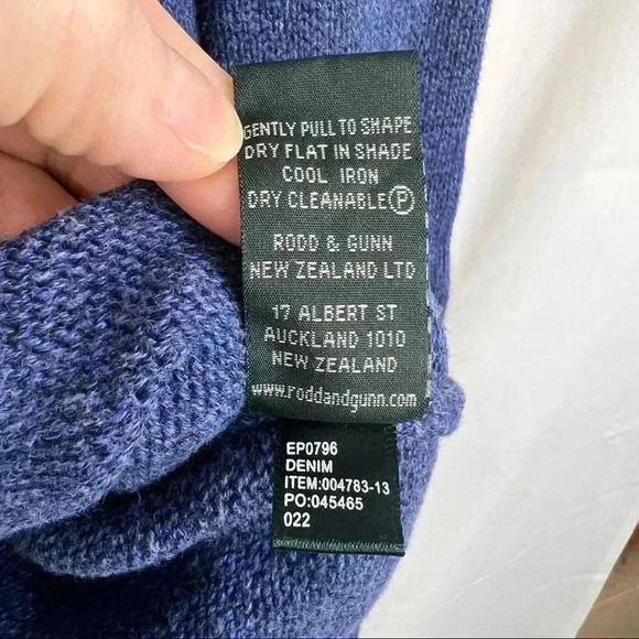 RODD GUNN Sweater Mens Sz M 1/4 Zip Knit Blue Pullover Australian Cotton Luxury - Picture 8 of 12